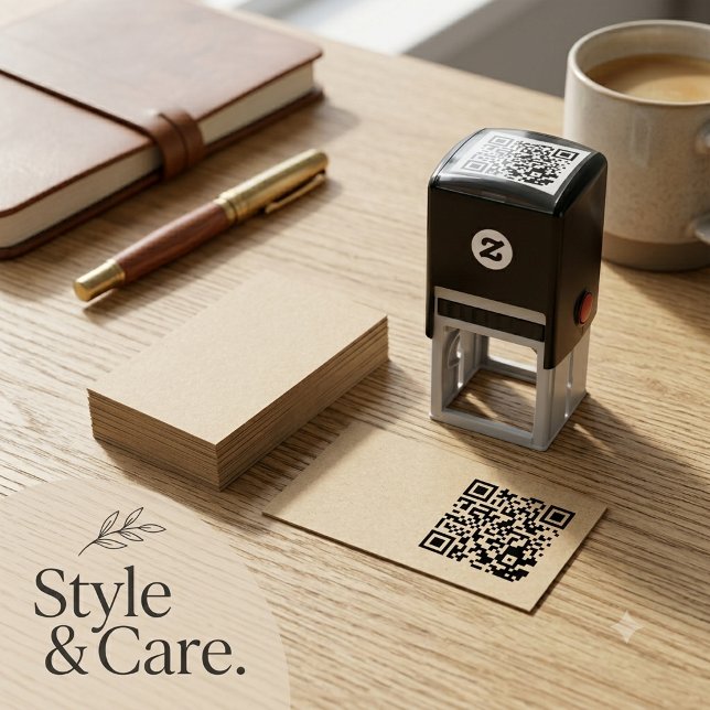 Automático Sello de código QR personalizado de entintado auto (Custom QR Code Self-Inking Stamp 1.5 x 1.5 Inch)