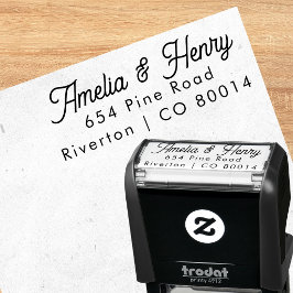 Automático Sello de correo personalizado y elegante para boda