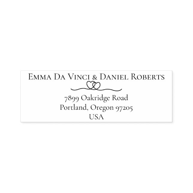 Automático Sello de devolución de dirección de boda con letra (Diseño)