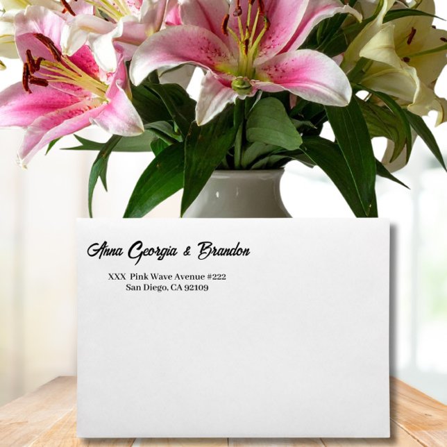 Automático Sello de devolución de dirección de boda simple co (Subido por el creador)