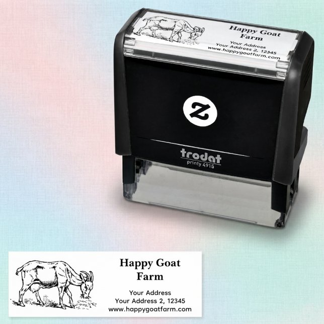 Automático Sello de devolución de dirección de granja de cabr (Goat farm return address stamp.)