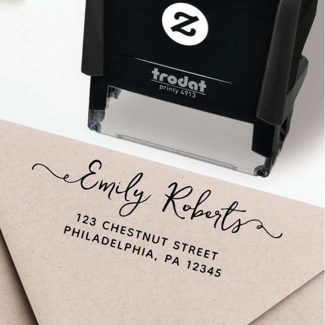 Automático Sello de devolución de dirección personalizado con (Custom Return Address Stamp, Self-Inking Return Address Stamp, Personalized Stamp)