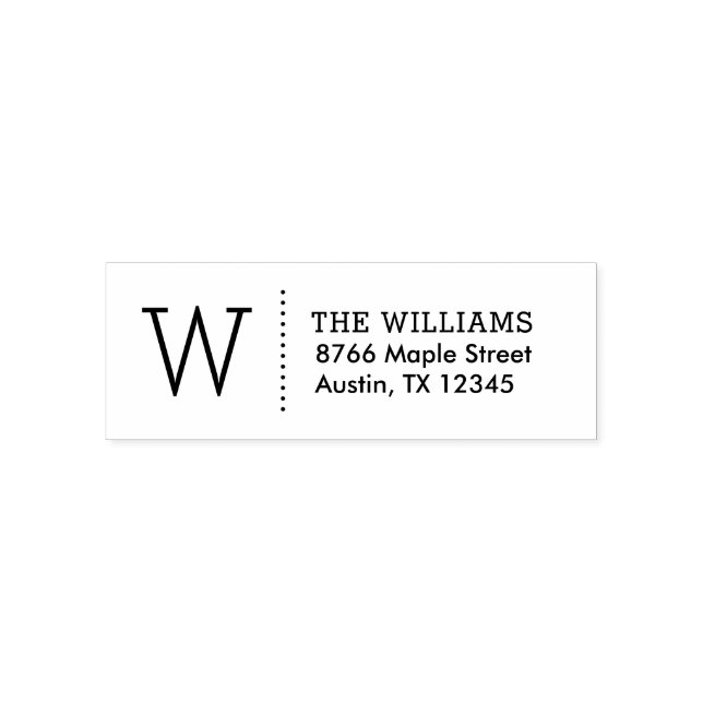 Automático Sello de dirección de devolución con monograma sim (Diseño)