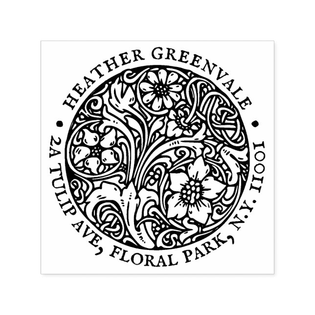 Automático Sello de dirección de devolución de diseño floral  (Diseño)