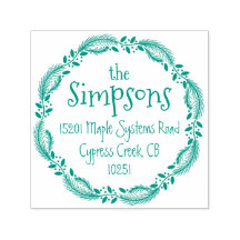 Sello de dirección de devolución de familia Wreath