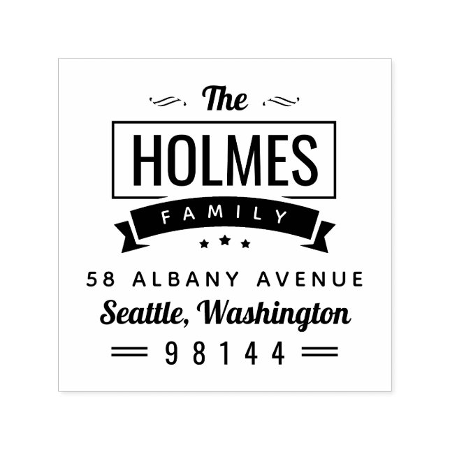 Automático Sello de dirección de devolución de la insignia ru (Diseño)