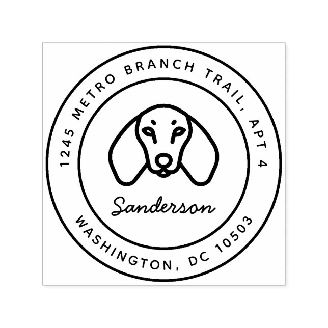 Automático Sello de dirección de devolución de perro de Dachs (Diseño)