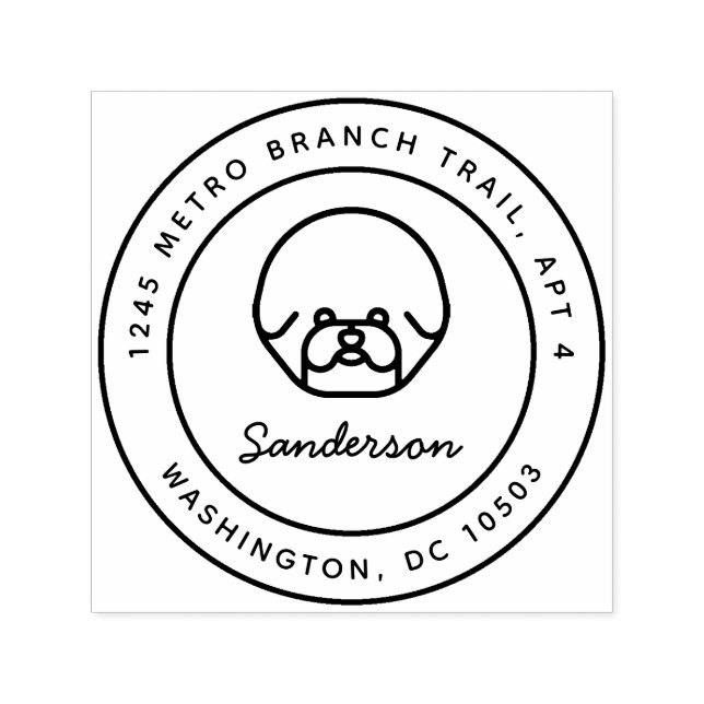 Automático Sello de dirección de devolución de perro de fríjó (Diseño)