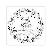 Sello de dirección de devolución del Boda de Perso