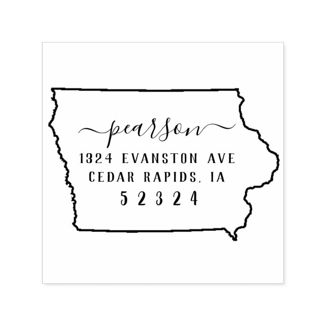 Automático Sello de dirección de devolución Iowa Autograbado (Diseño)