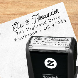 Automático Sello de dirección de familia de escritura elegant