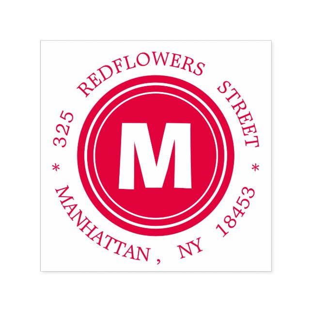 Automático Sello de dirección de monograma (Diseño)