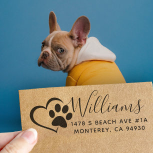 Automático Sello de dirección de perro personalizado lindo co