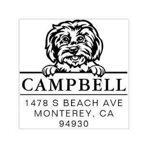 Automático Sello de dirección de perro Personalizado maltés