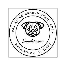 Automático Sello de dirección de retorno de perro de pug auto