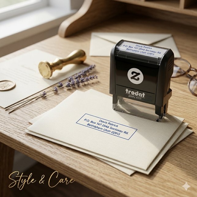 Automático Sello de dirección elegante personalizado para inv (Personalized Elegant Address Stamp for Invitations)