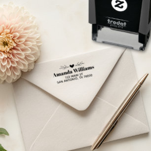 Automático Sello de dirección personalizada Corazón y Enredad