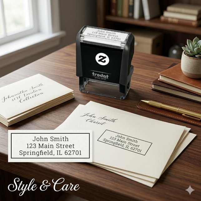 Automático Sello de dirección personalizado chic para casa o  (Chic Custom Address Stamp for Home or Office)