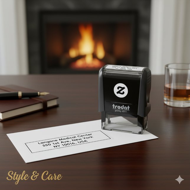 Automático Sello de dirección personalizado clásico para sobr (Classic Personalized Address Stamp for Envelopes)