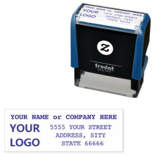 Automático Sello de dirección personalizado con nombre y logo