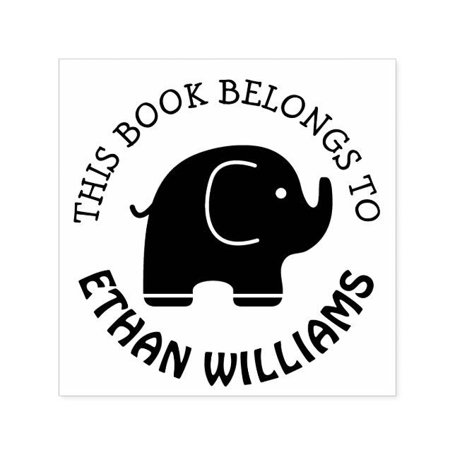 Automático Sello de elefante para bebés Este libro pertenece  (Diseño)