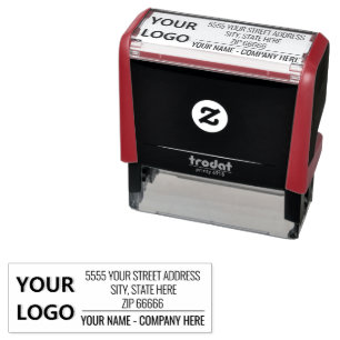 Automático Sello de empresa personalizado con logotipo, nombr