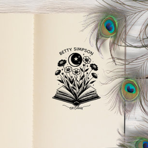Automático Sello de ex libris personalizado de libro místico