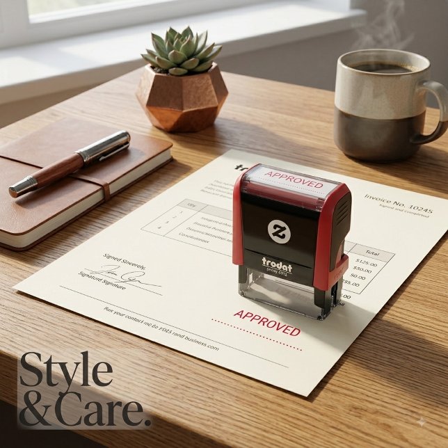 Automático Sello de goma aprobado con firma autoadsellante pe (Approved Rubber Stamp Custom Self Inking Signature)