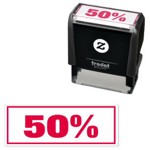 Automático Sello de goma autointintable rojo con 50% de descu