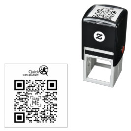 Automático Sello de goma con código QR del logotipo de su emp
