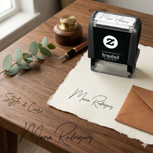 Automático Sello de goma con estilo de firma de nombre person