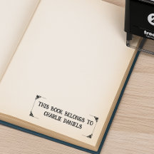 Sello de goma de autoentintado de exlibris elegant