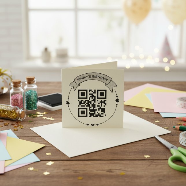 Automático Sello de goma de autograbado de información de cum (Custom Birthday QR Code Stamp)