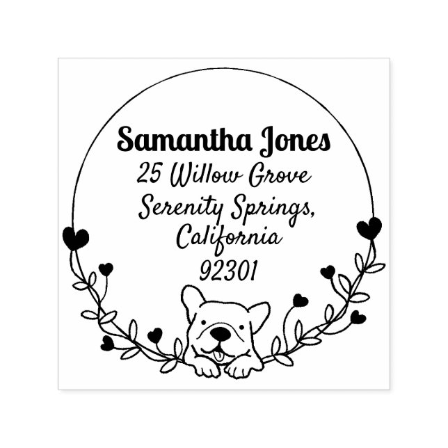 Automático Sello de goma de bulldog francés (Diseño)