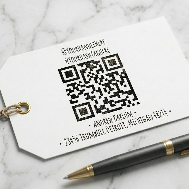 Automático Sello de goma de código QR de personalizado (Custom QR Code Rubber Stamp)