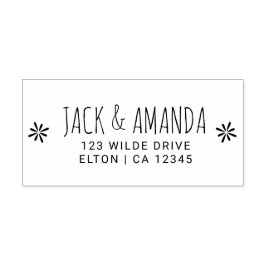 Automático Sello de goma de dirección de Boda floral alegre