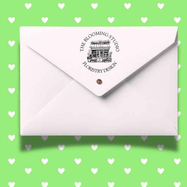 Automático Sello de goma de Florist Storefront Studio (Enhance your crafts with the Fresh Flowers Storefront theme rubber stamp)