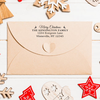 Automático Sello de goma de la familia de Navidades personali