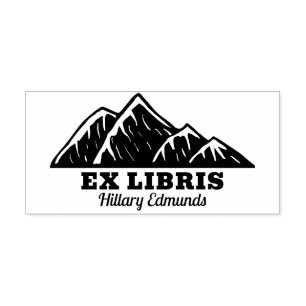 Automático Sello de goma de las Montañas Ex Libris