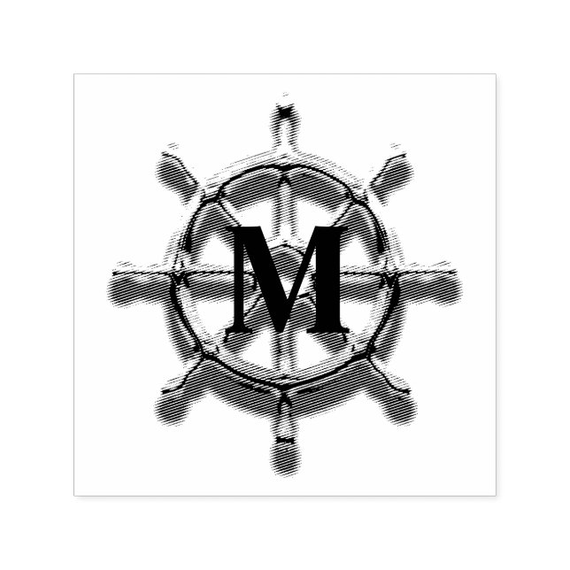 Automático Sello de goma de monograma de la rueda de la rueda (Diseño)