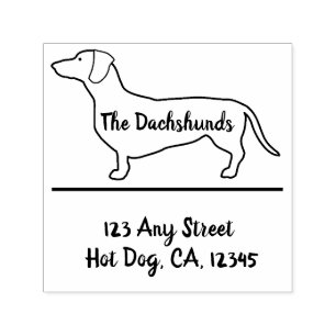 Automático Sello de goma de perfil Dachshund personalizado