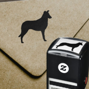 Automático Sello de goma de silueta suave de perro collie