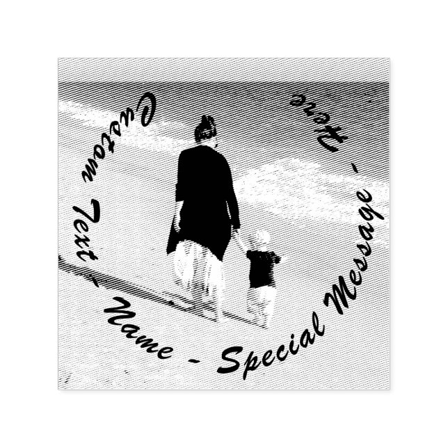 Automático Sello de goma de texto personalizado con tu foto (Diseño)
