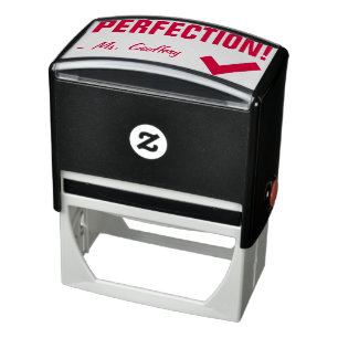 Automático Sello de goma "PERFECCIÓN!" + Nombre del educador