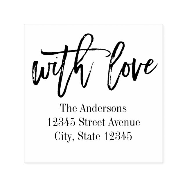 Automático Sello de goma personalizado de amor en brocha (Diseño)