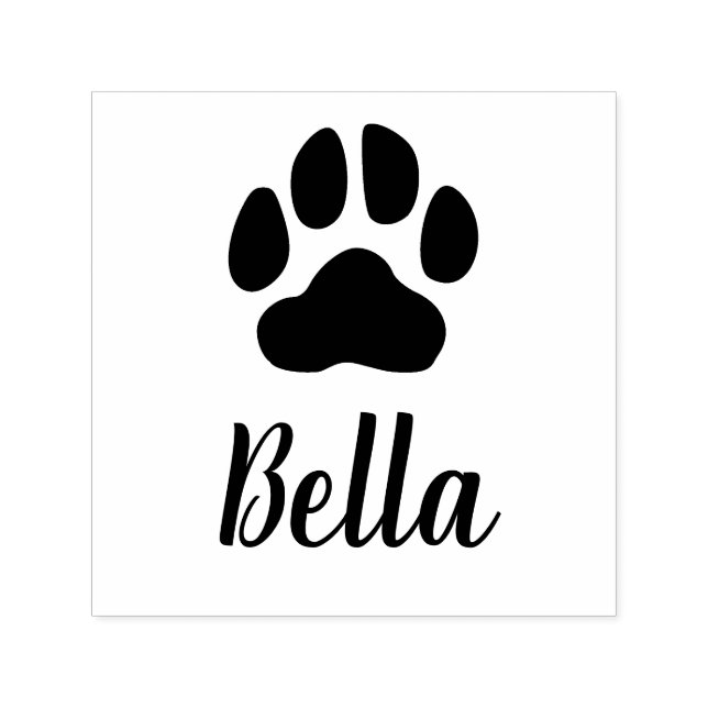 Automático Sello de Huella de Pata con Nombre Personalizado A (Diseño)