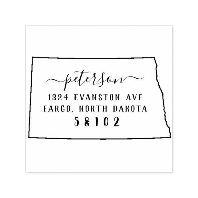 Automático Sello de la dirección de retorno de Dakota del Nor (Diseño)