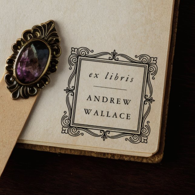 Automático Sello de libro autointintable Ex Libris elegante y (Subido por el creador)