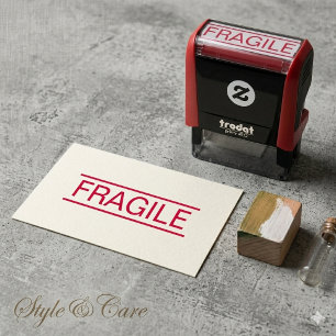 Automático Sello de manejo de paquete frágil con tinta propia