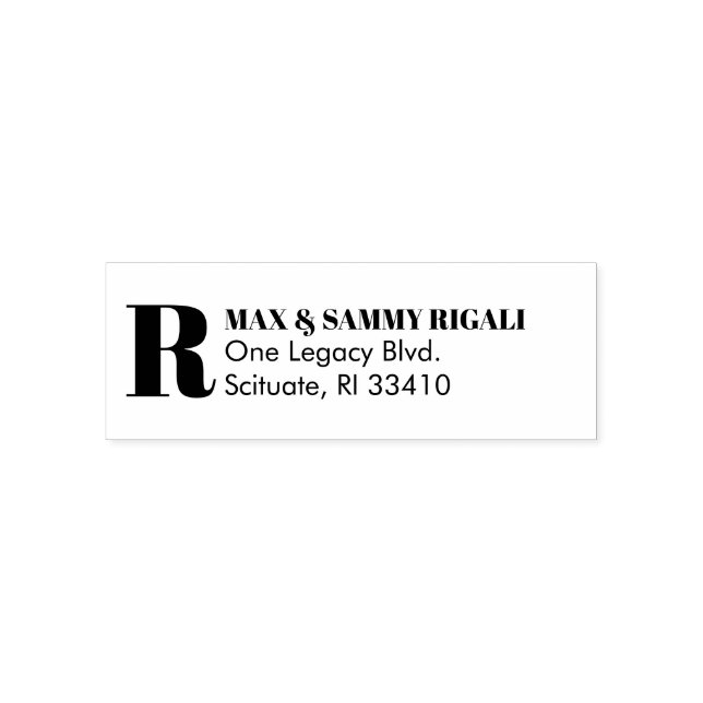 Automático Sello de monograma de dirección de devolución con  (Diseño)